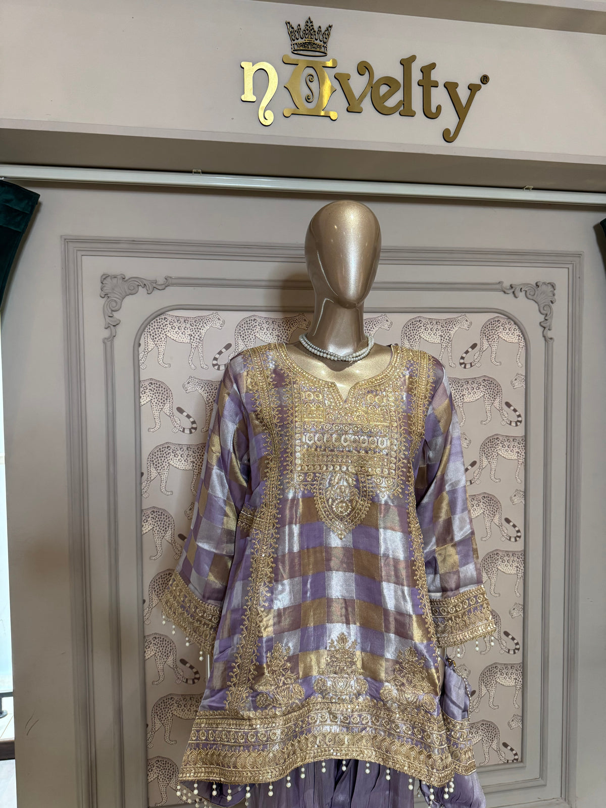 Lavender Gold Embellished Punjabi Salwar Suit
