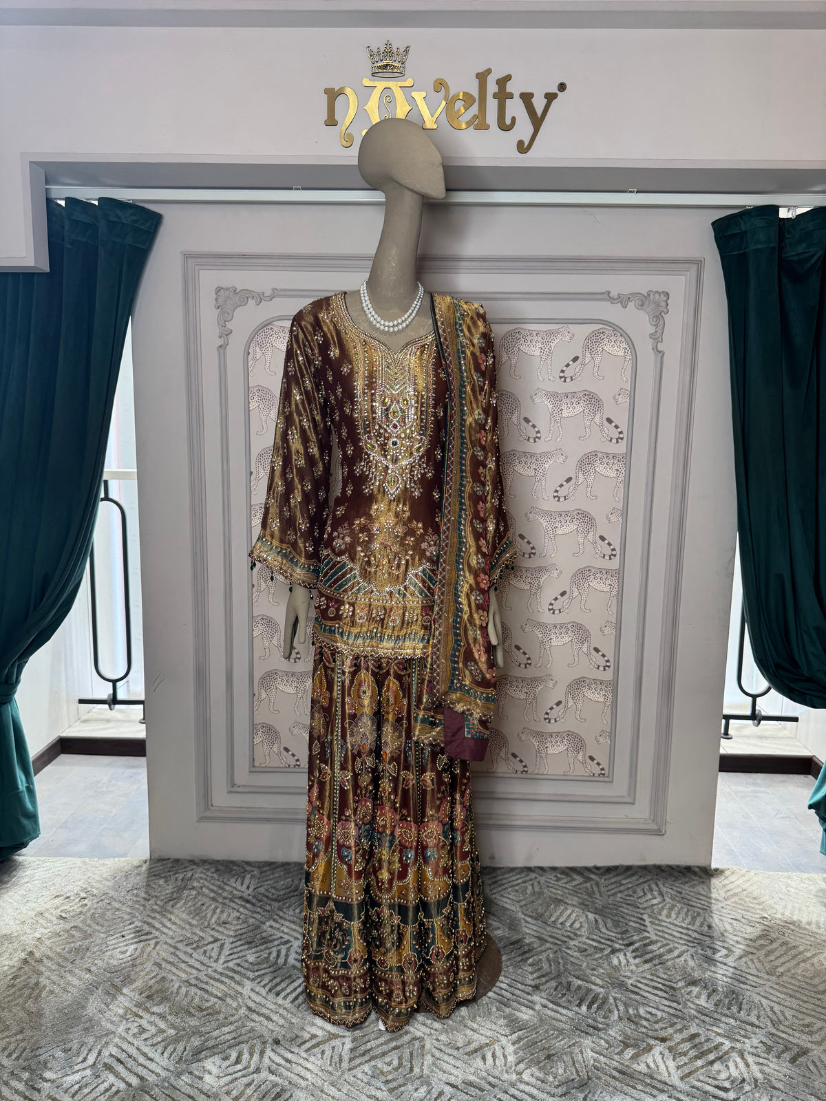 Multicolour Embroidered Designer Sharara Suit