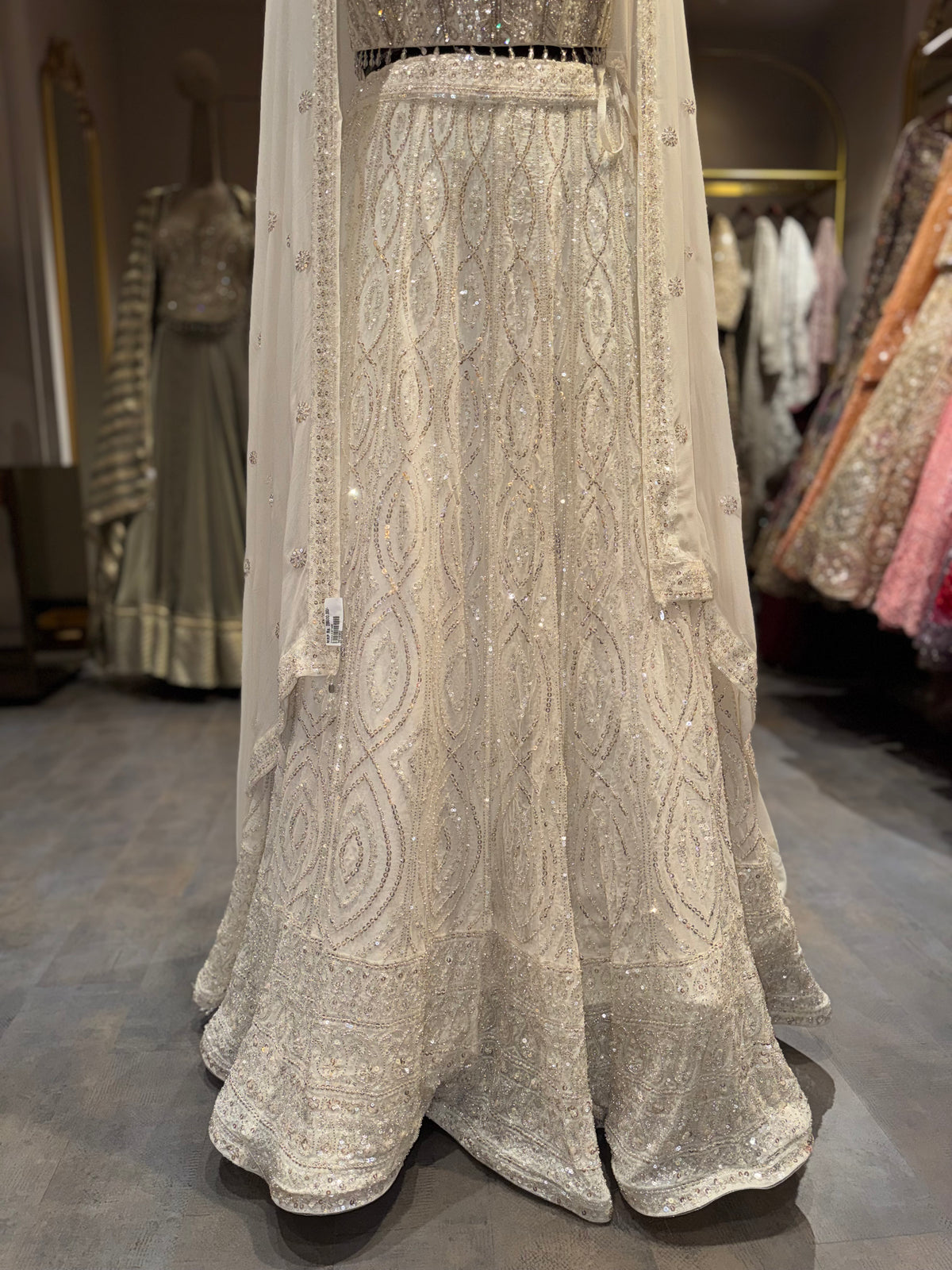 Pearl White Embellished Lehenga