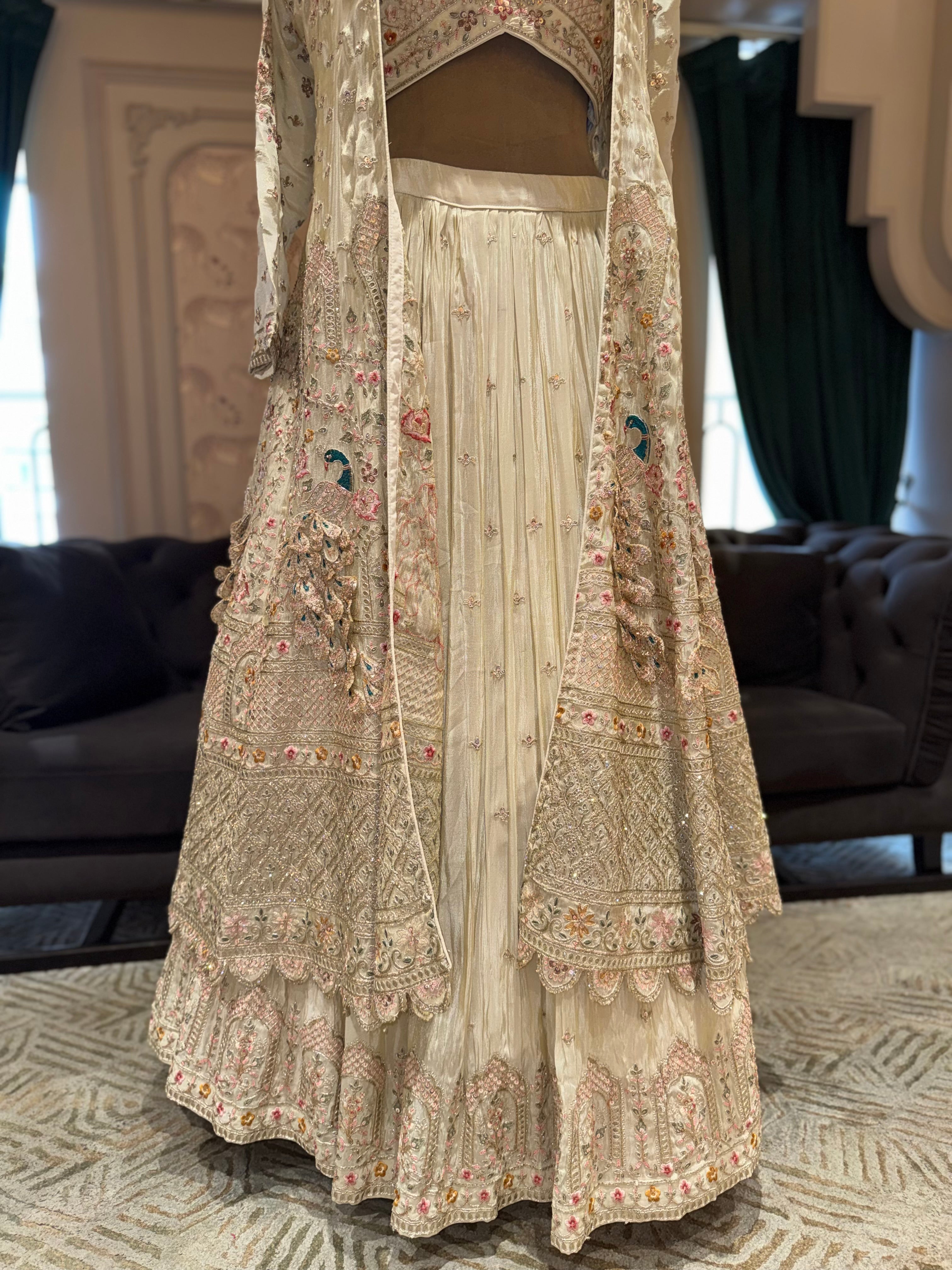 Ivory Rose Garden Embroidered Lehenga Set