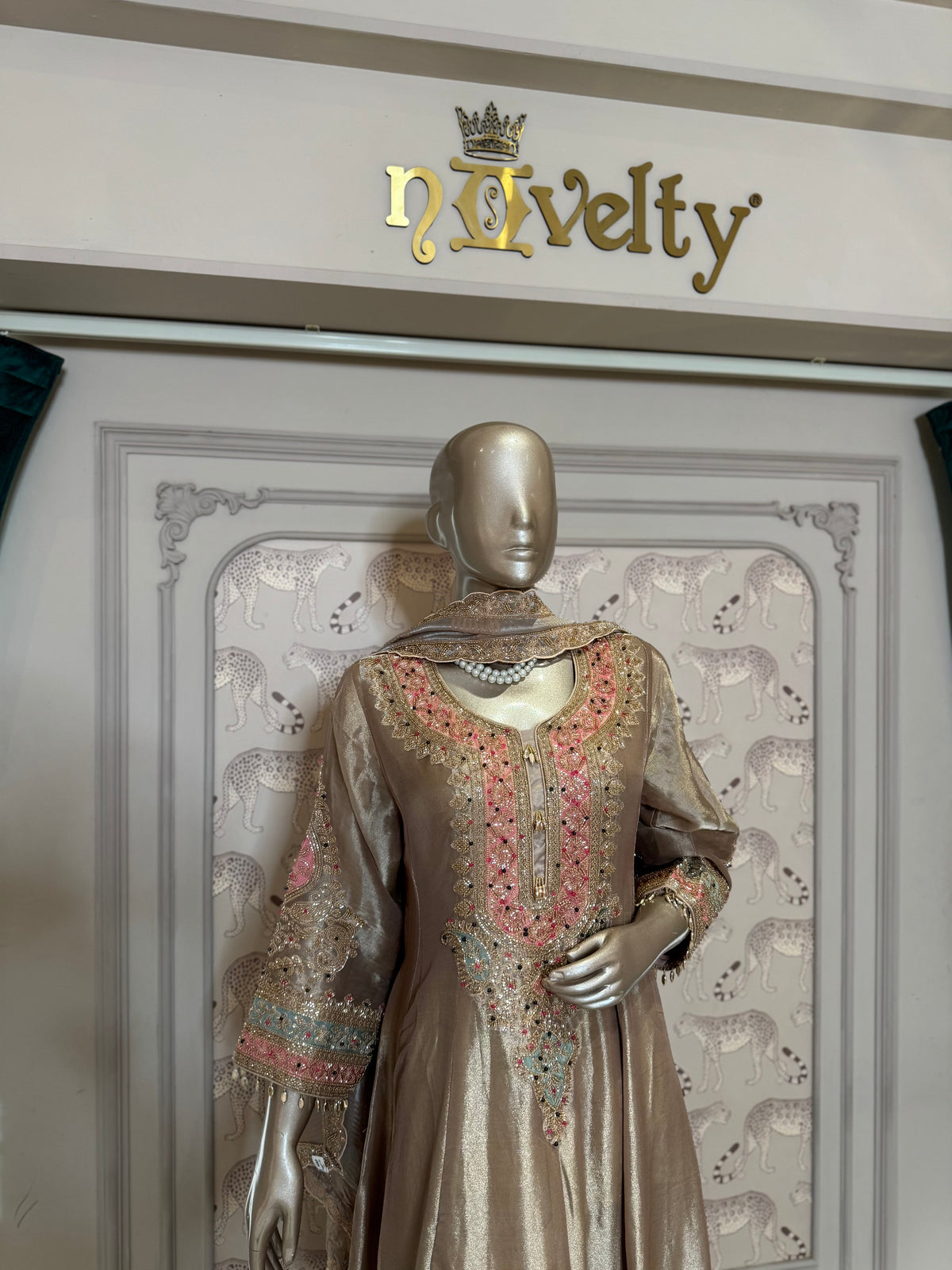 Rosy Gold Embellished Sharara Suit
