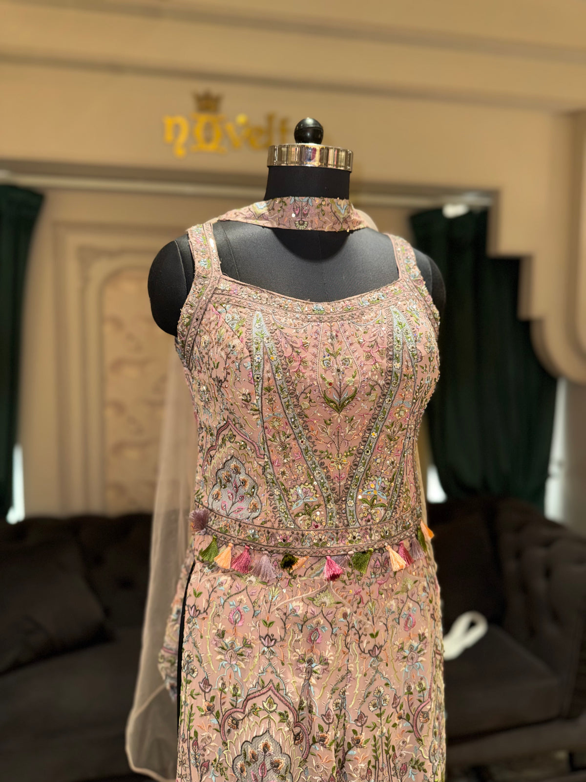 Embroidered Pink Palazzo Co-Ord Set