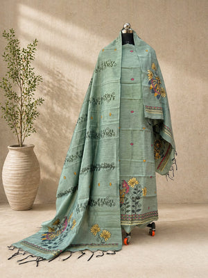 Premium cotton jaamdani Artistic Printed Unstitched Suit with Dupatta