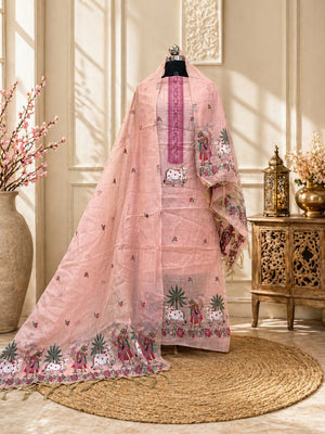Premium Unstitched Cotton Jamdani Suit Set – Available in 5 Stunning Colo