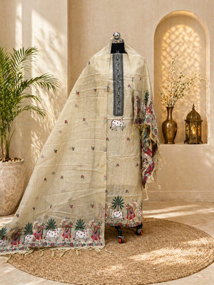Premium Unstitched Cotton Jamdani Suit Set – Available in 5 Stunning Colo