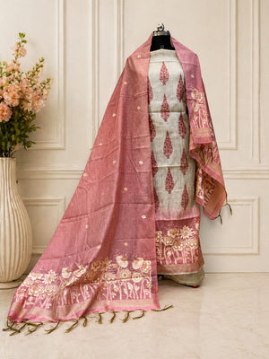 Artisanal Unstitched Cotton Jaamdani & Pichwai Print Suit Collection