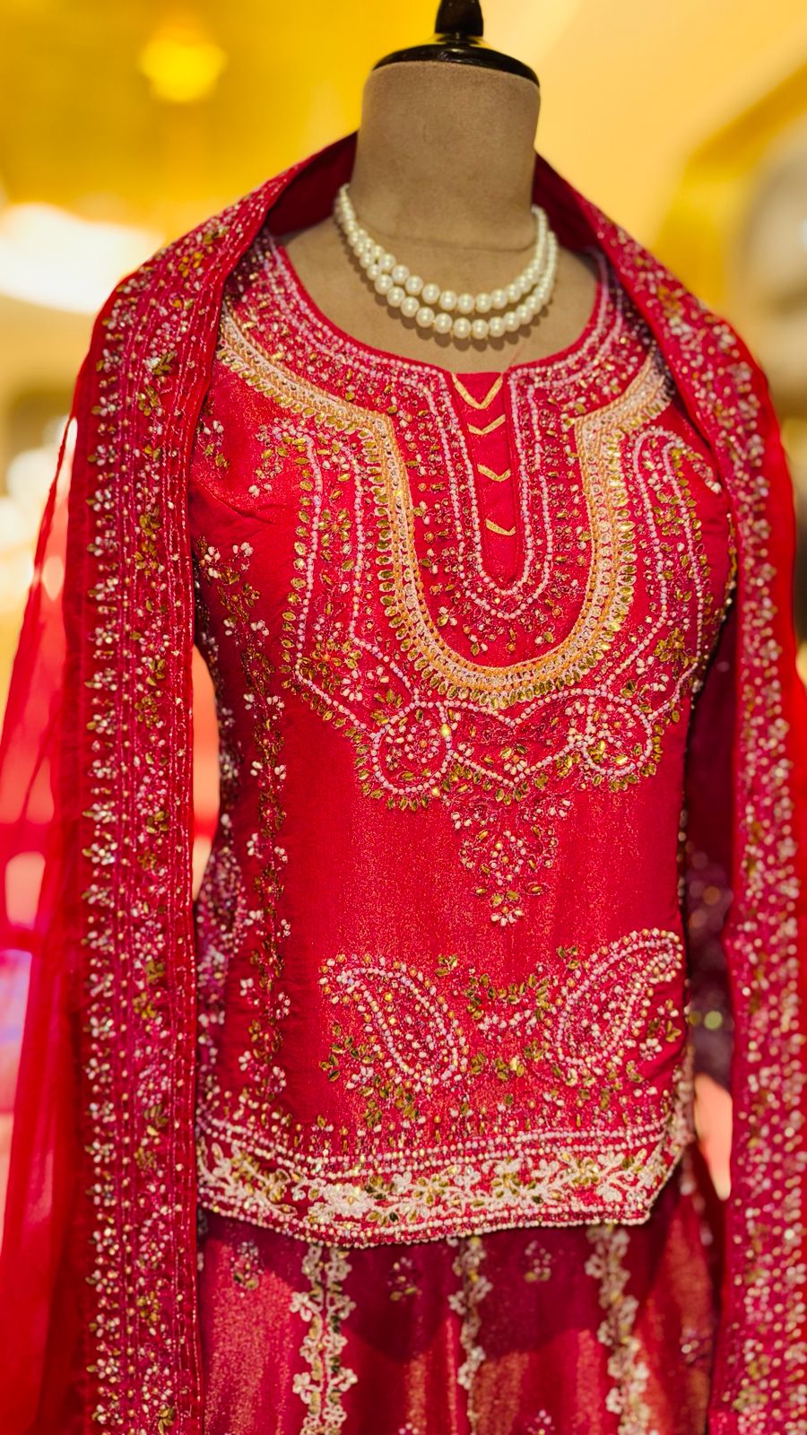Premium Rani Pink Silk Full-Shirt Lehenga Set with Intricate Zari and Mirror-Work Borders