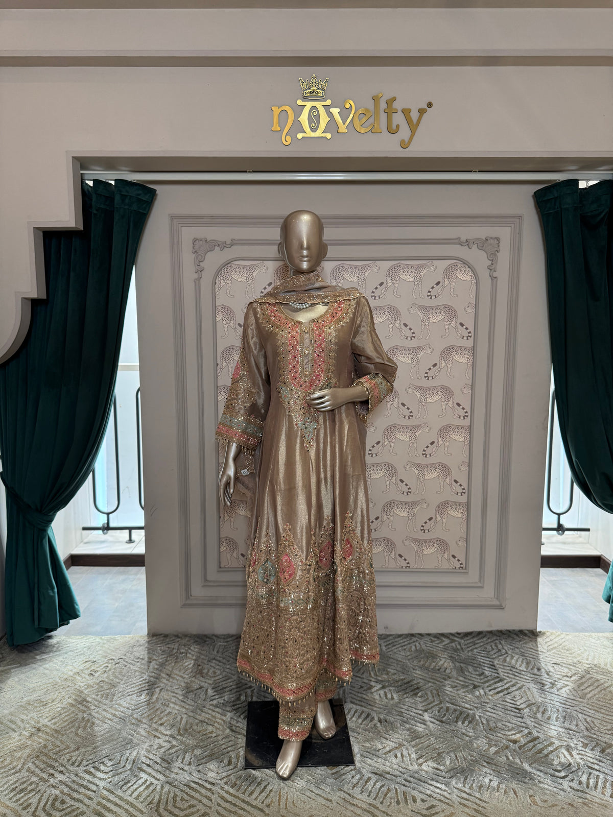 Rosy Gold Embellished Sharara Suit