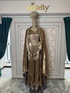 Antique Gold Designer Embroidered Sharara Suit