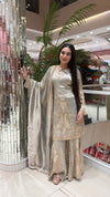 Élan Silver Embroidered Sharara Suit