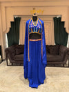 Royal Blue Embroidered Lehenga Choli with Shrug