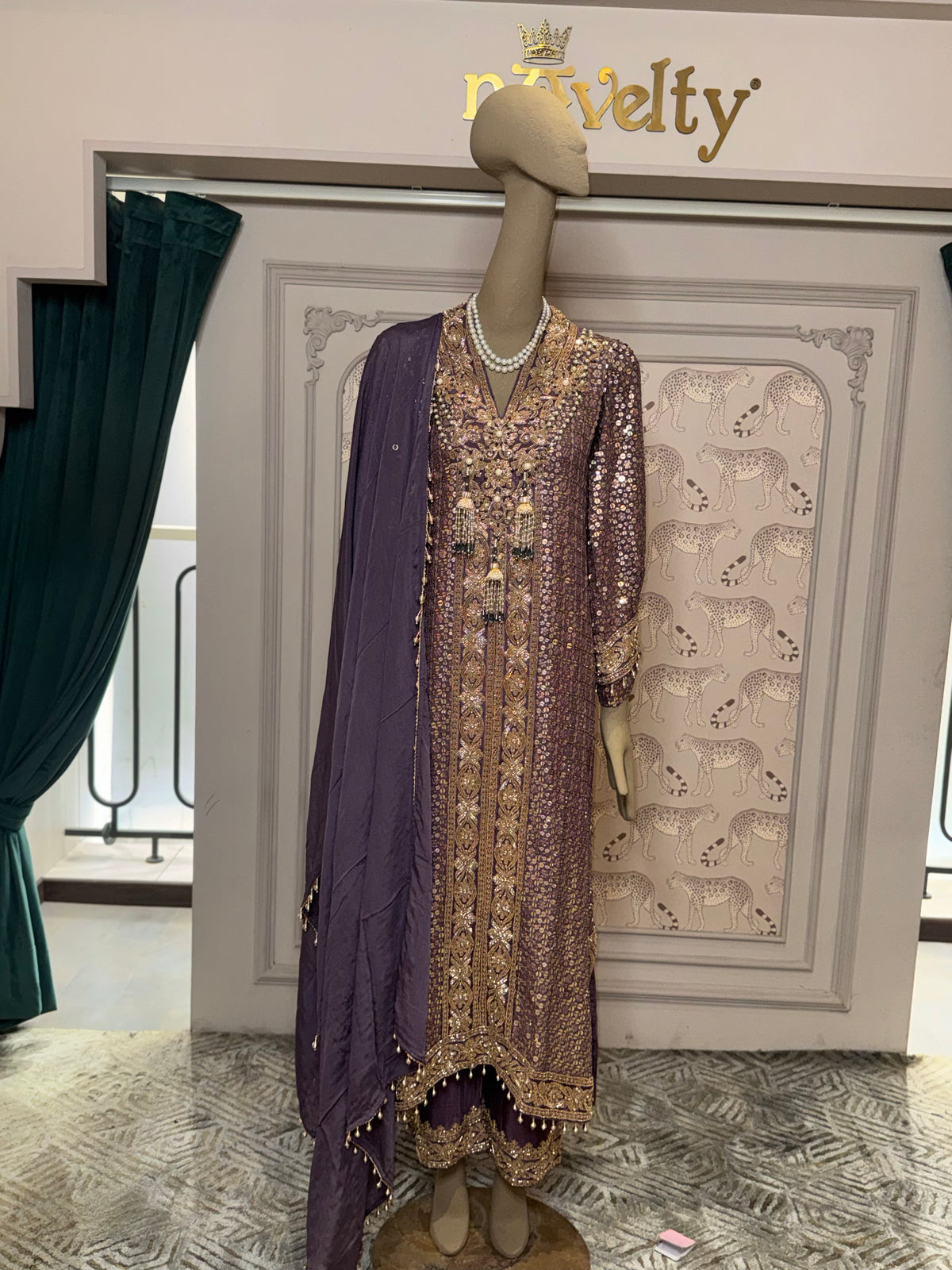Royal Plum Embroidered Pakistani Suit with Dupatta