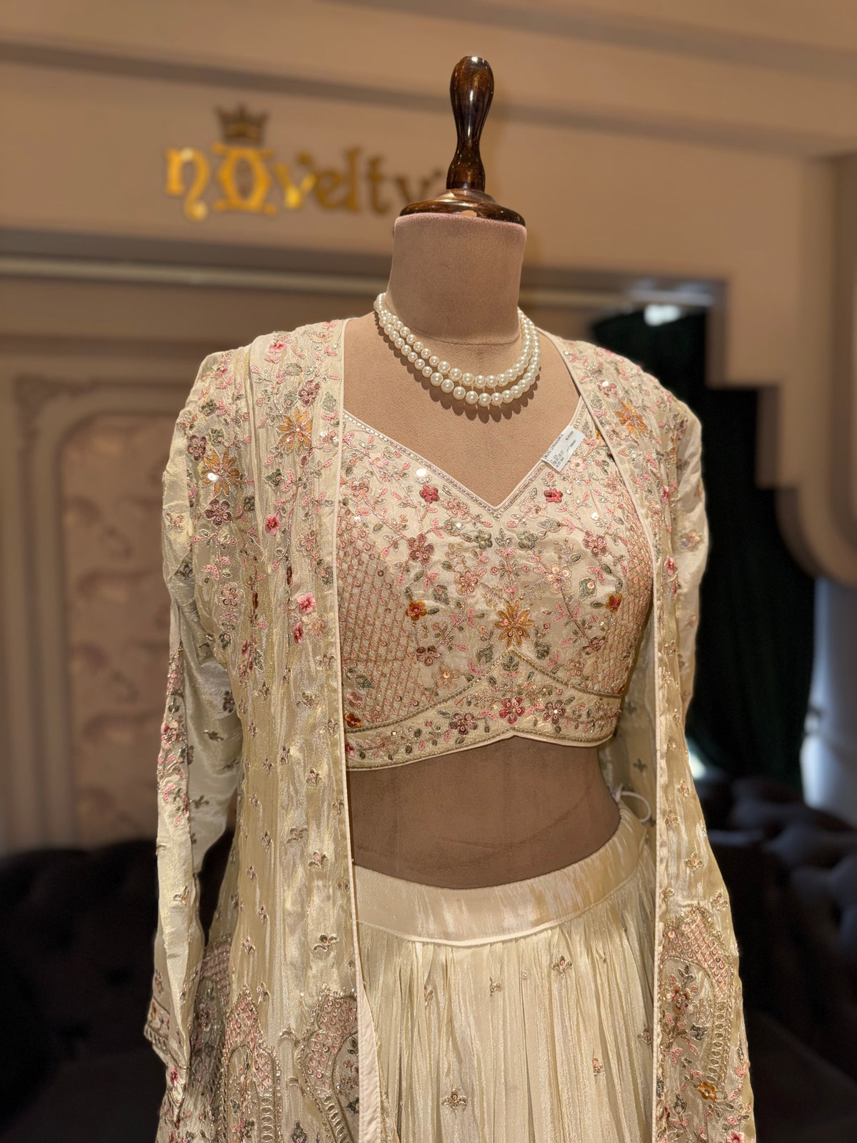 Ivory Rose Garden Embroidered Lehenga Set