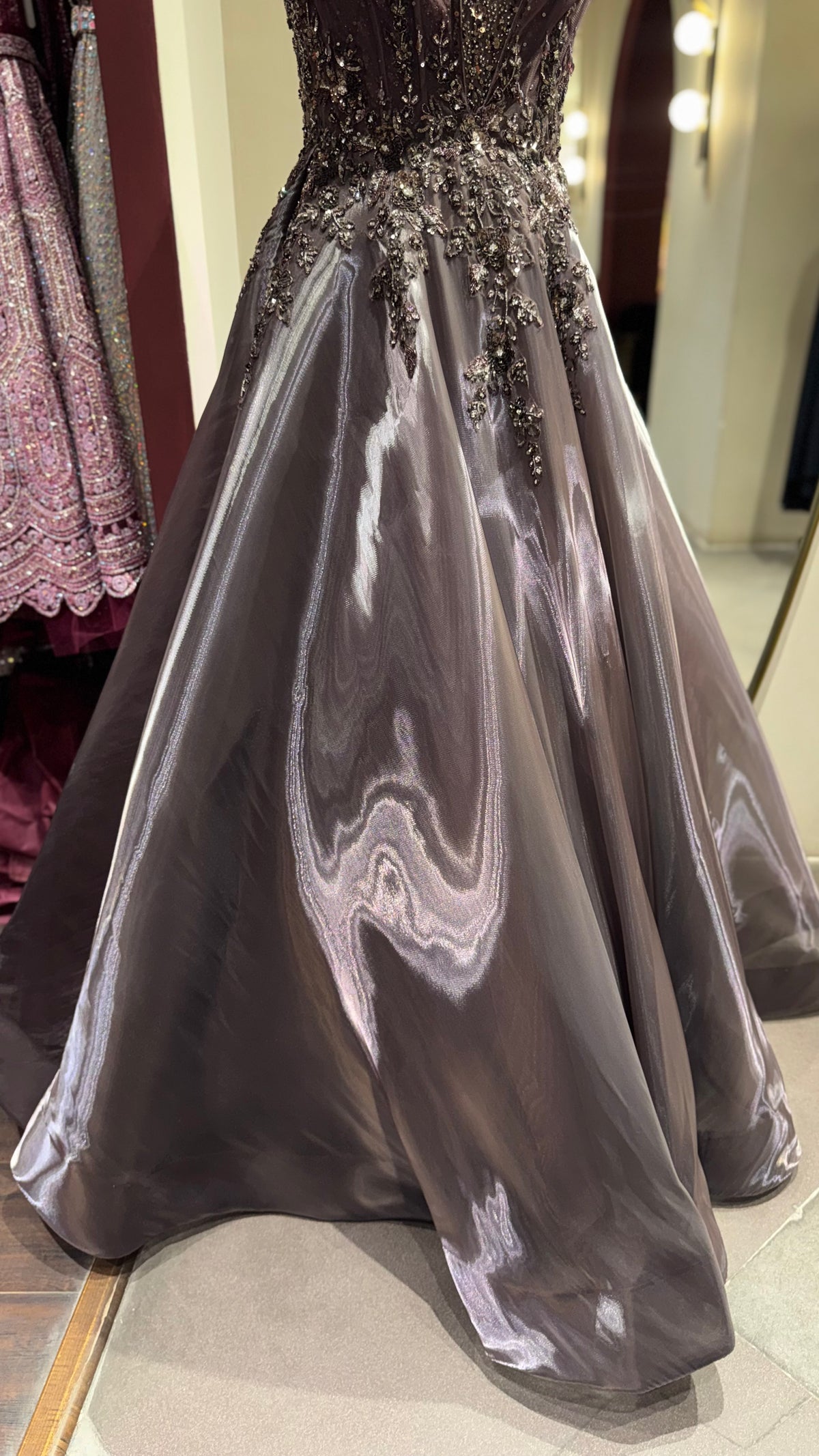 Midnight Luxe Metallic Embellished Evening Gown