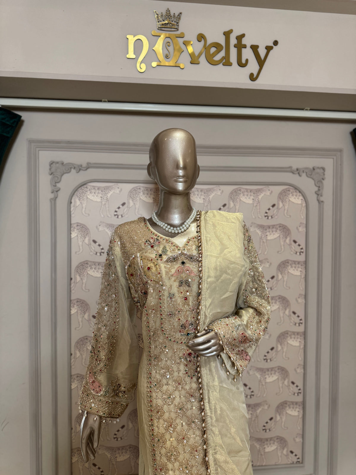 Ivory Elegance Embellished Straight-Cut Suit