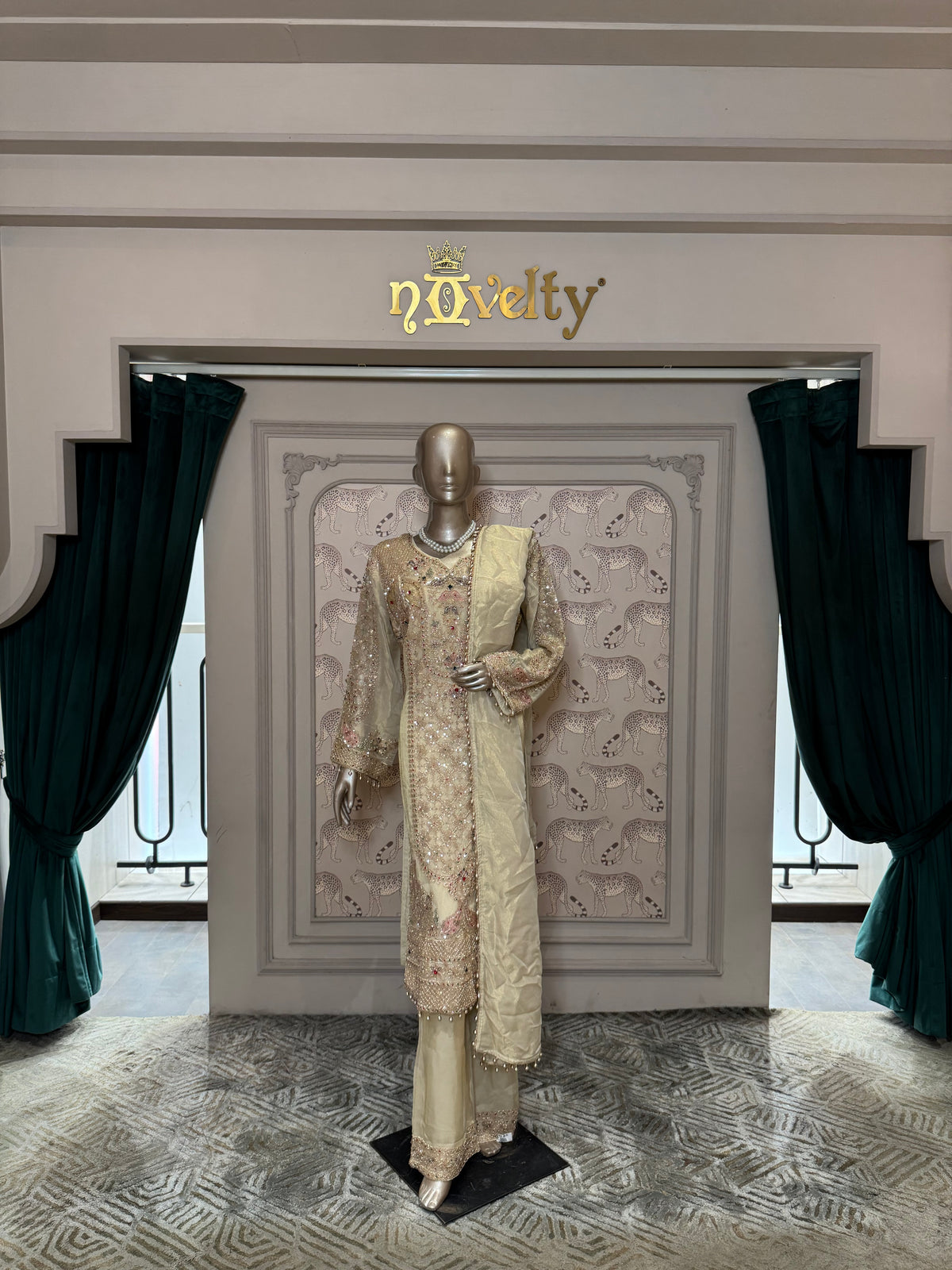 Ivory Elegance Embellished Straight-Cut Suit