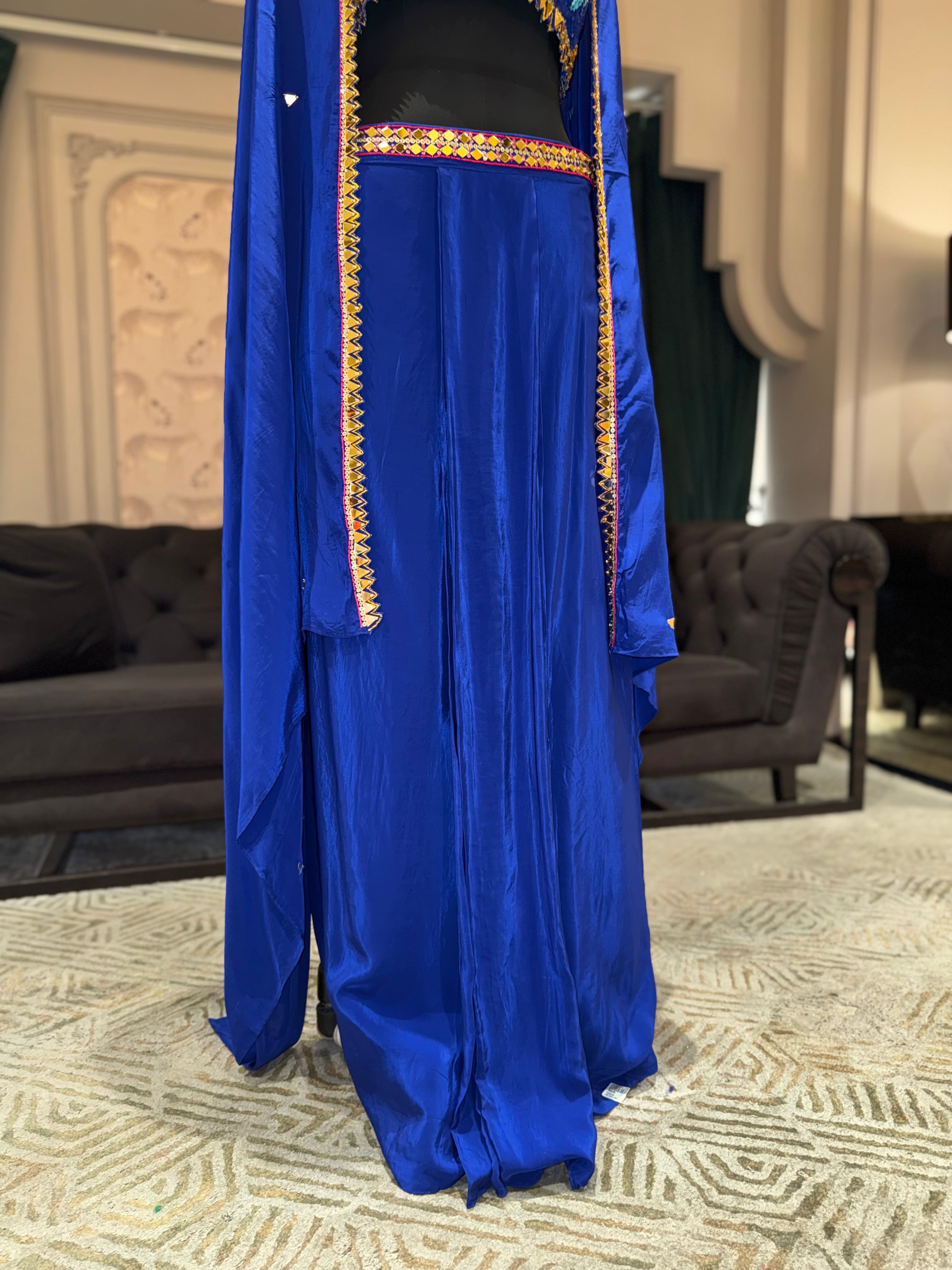 Royal Blue Embroidered Lehenga Choli with Shrug