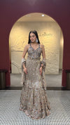 Celestia Silver Cocktail Fish-Cut Lehenga