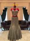 Midnight Silver-Grey Fishcut Lehenga Set