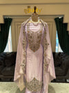 Lavender Embroidered Unstitched Suit with Designer Dupatta