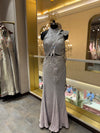 Lumière Silver Draped Saree Gown