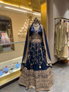 Midnight Royal Blue Embroidered Lehenga Set