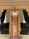 Premium Peach Floral Embroidered unstitched Suit Set with Designer Dupatta