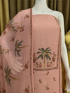 Elegant Mal Cotton Embellished Unstitched Suit with Printed Dupatta