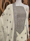 Elegant Off-White Unstitched Mal Cotton Suit with Dupatta