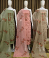 Floral Embroidered Mal Cotton Unstitched Suit Set with Dupatta (Pastel Collection)