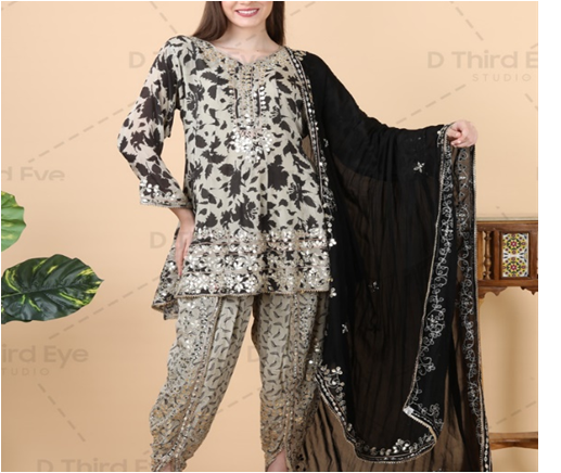 PEPLUM DHOTI SUIT
