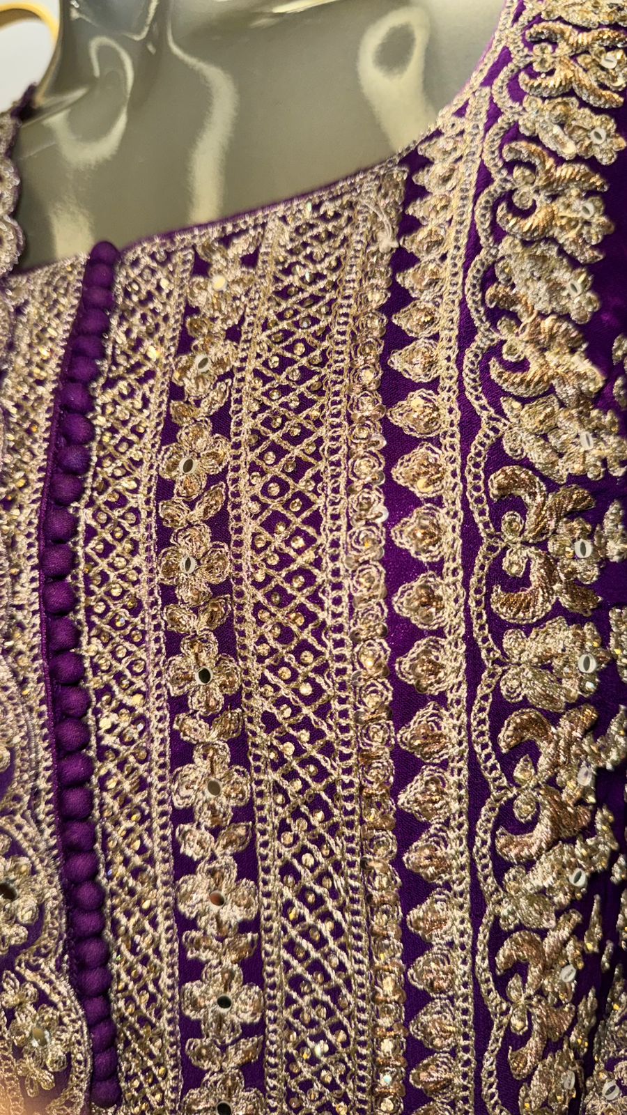Designer Electric Blue Indo-Western Sharara Set with Pleated Asymmetric Top and Pearl Detailing