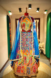 Vibrant Multicolor Lehenga with Pichwai Peacock Embroidery and Halter-Neck Blouse