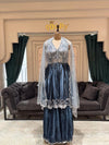 Metallic Steel Grey Sharara Set – Heavily Embellished Halter-Style Kurti